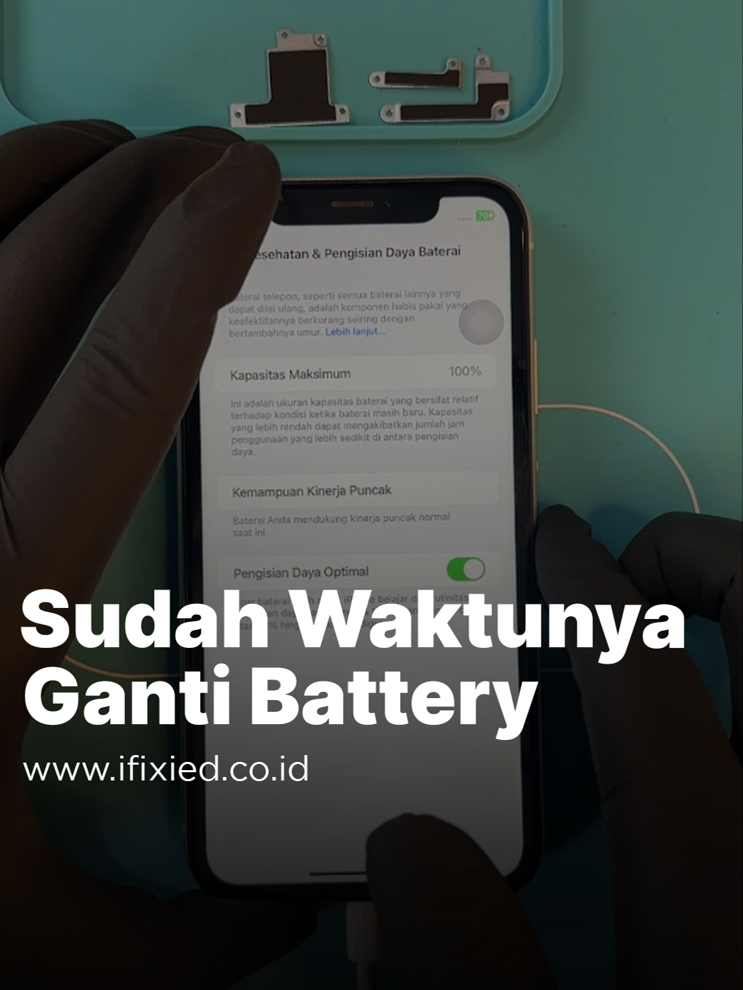 Hari ini ada iPhone XR dengan kondisi Battery Service dan dirasa sudah boros, jadi langsung kami ganti dengan yang baru. #ifixied #wecanfixit #longervideos #fyp