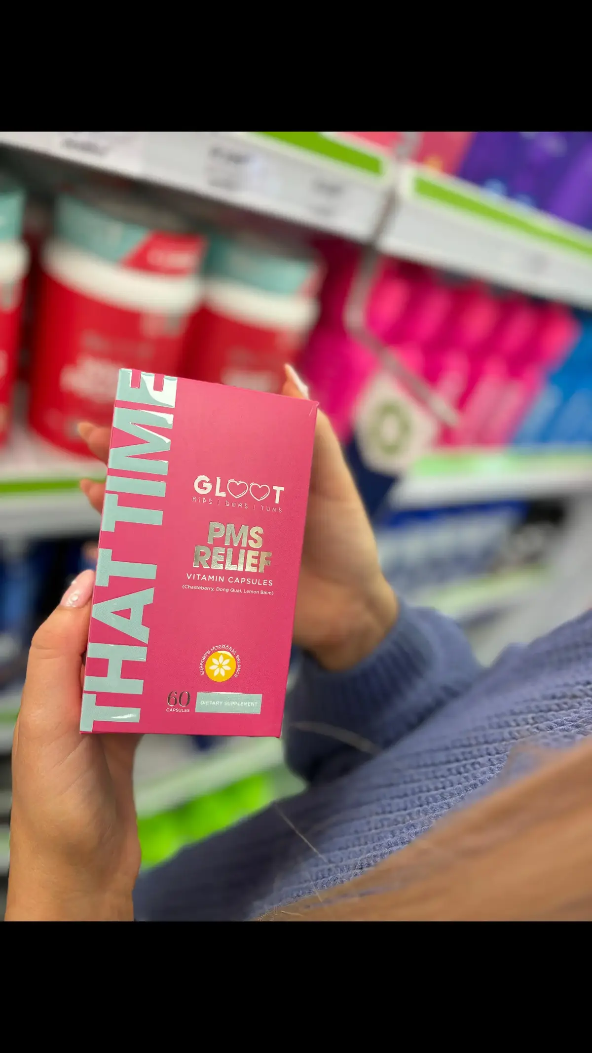 ✨ Hey ladies! Meet your new BFF: Gloot THAT TIME! 🌟 Say goodbye to those dreaded PMS days and hello to relief and comfort. 💁‍♀️ With key ingredients like dong quai, chasteberry, and lemon balm, you’ll feel better and brighter every month. 🗓️💕  Because “That Time” doesn’t have to be bad anymore—make it your time to shine! 🌟 #GlootThatTime #PMSRelief #NewBFF #FeelGoodEveryDay 