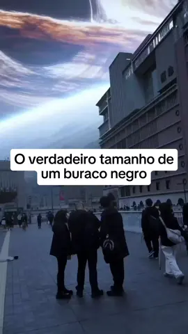 O tamanho de um buraco negro 🤯 #buraconegro #astronomia #universo #espaço 