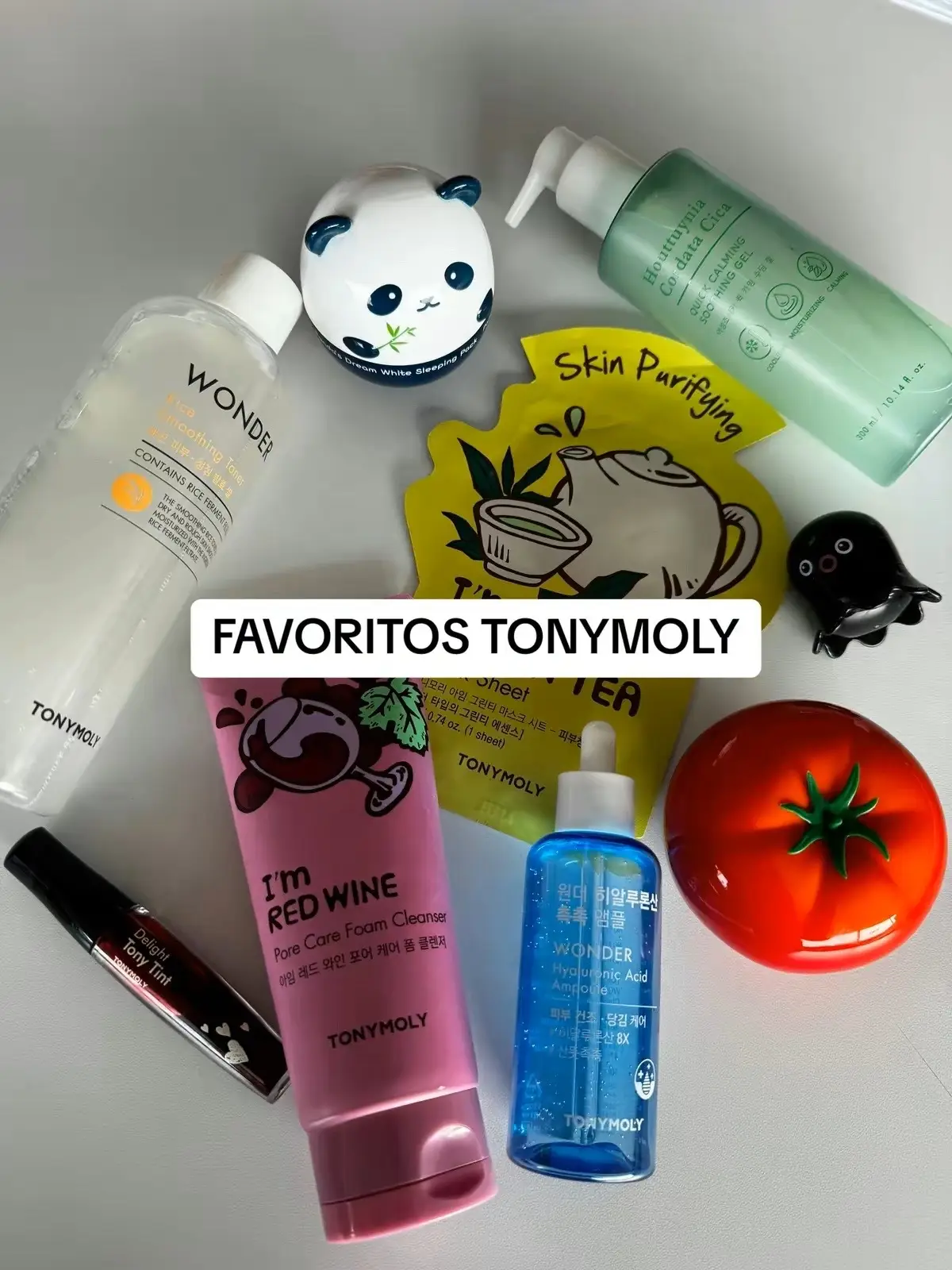 Los favoritos de TONYMOLY para el cuidado de nuestra piel. 🫰🏻✨ ¿Que otro se suma a los favortios? . 🍇🍅🐙🐼🍵🍒🧖🏻‍♀️🧖🏻🧴 #skincare #tonymoly #mascarillas #fy #tomatox #tintaparalabios #pielradiante 