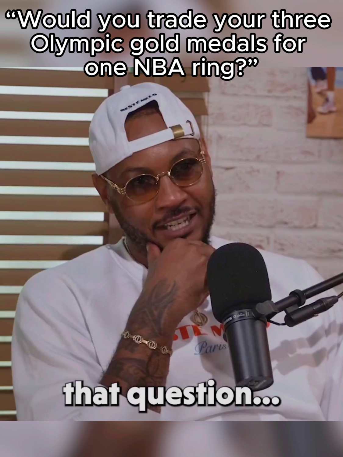 “Would you trade your three Olympic gold medals for one NBA ring?” #fyp #carmeloanthony
