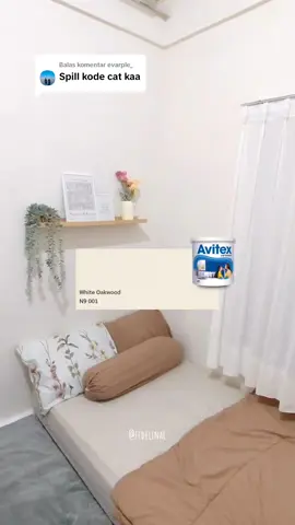 Membalas @evarple_ aku pakai cat dari avitex interior yg [White Oakwood] yaa✨ warnanya putih tulang gituu, save dulu aja siapa tau suka ⸜(｡˃ ᵕ ˂ )⸝♡  #cattembok #catkamar #avitex #catavitex 