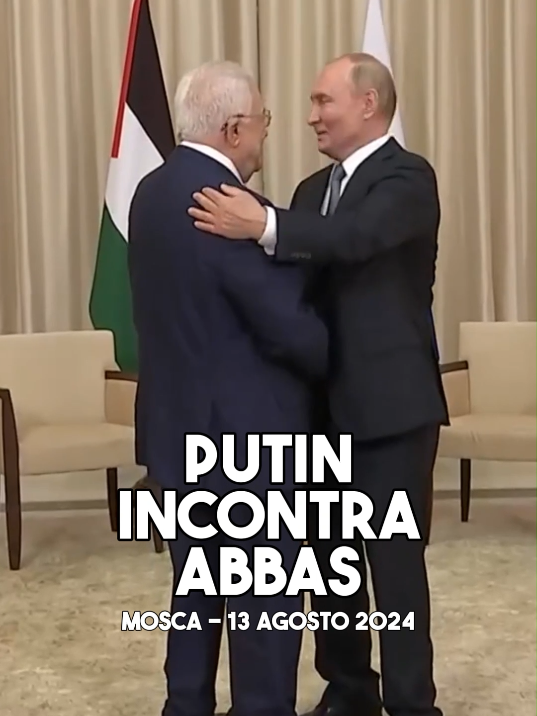 Il presidente dell'#autorita #palestinese #MahmudAbbas #AbuMazen incontra a #Mosca il #presidente della #Russia Vladimir #Putin per discutere della #situazione in #Palestina il 13 agosto 2024