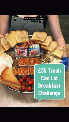 £35 Trash Can Lid Breakfast Eating Challenge Nobody could finish this huge challenge  #breakfastchallenge #breakfast #fullenglishbreakfast #friedegg #bacon 