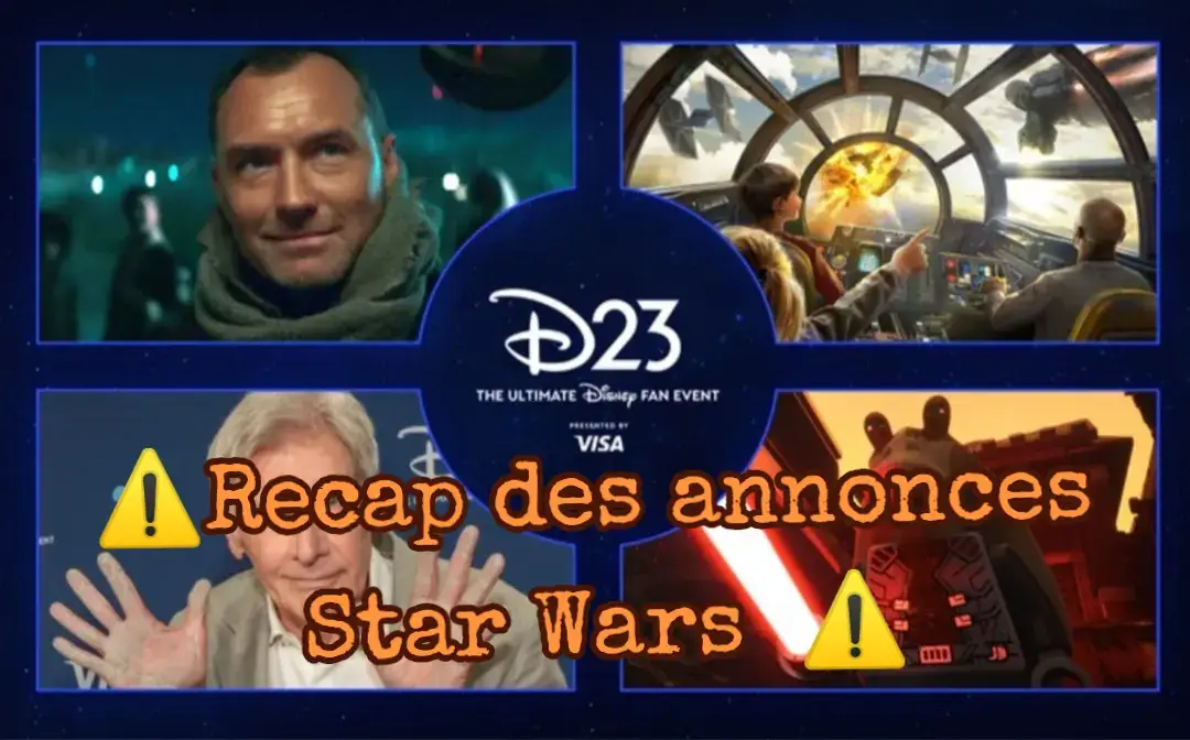 #D23 #Disney #Anaheim #USA #2024 #Starwars #Rebuildthegalaxy #SkeletonCrew #AndorS2 #themandalorianandgrogumovie #GalaxyEdge #Lucasfilmanimation #LucasfilmLtd #starwarsseries  Récapitulatif des annonces: - Série Lego 