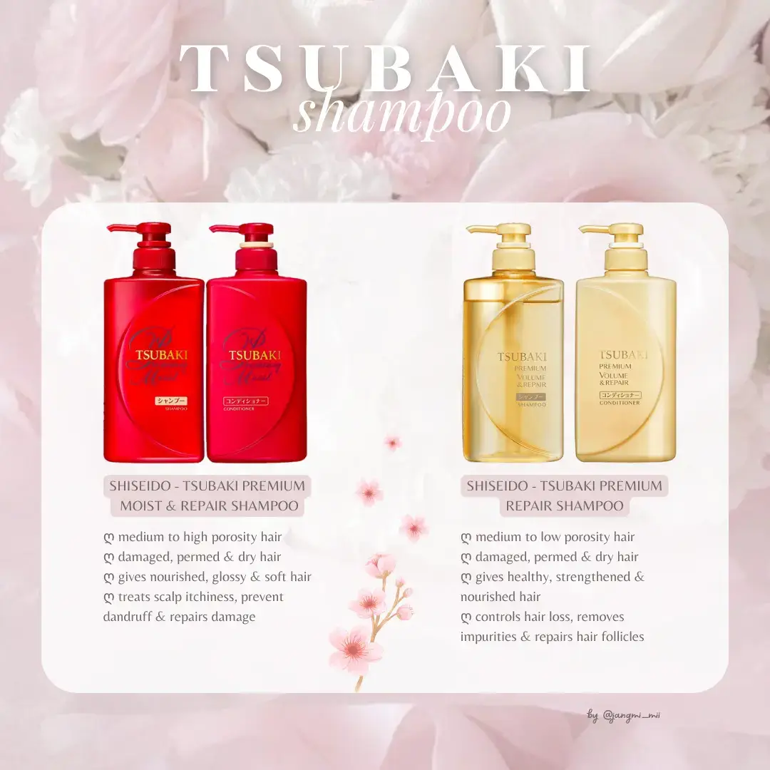 for all the haircare lovers, which viral tsubaki shampoo is made for you?🤍 always check your hair porosity first before choosing a shampoo. wrong porosity product can lead to having opposite effects from what the product is originally made for🙁 these shampoos + conditionner are available on YesStyle. you can save 5% off your order with my code: JANGMIMI03 @YesStyle  #japanesehaircare #jbeauty #tsubaki #shiseido #shampoo #japanesebeauty #haircareroutine #haircareproducts #yesstyle #yesstyleinfluencers #girl #hairtips #viral 