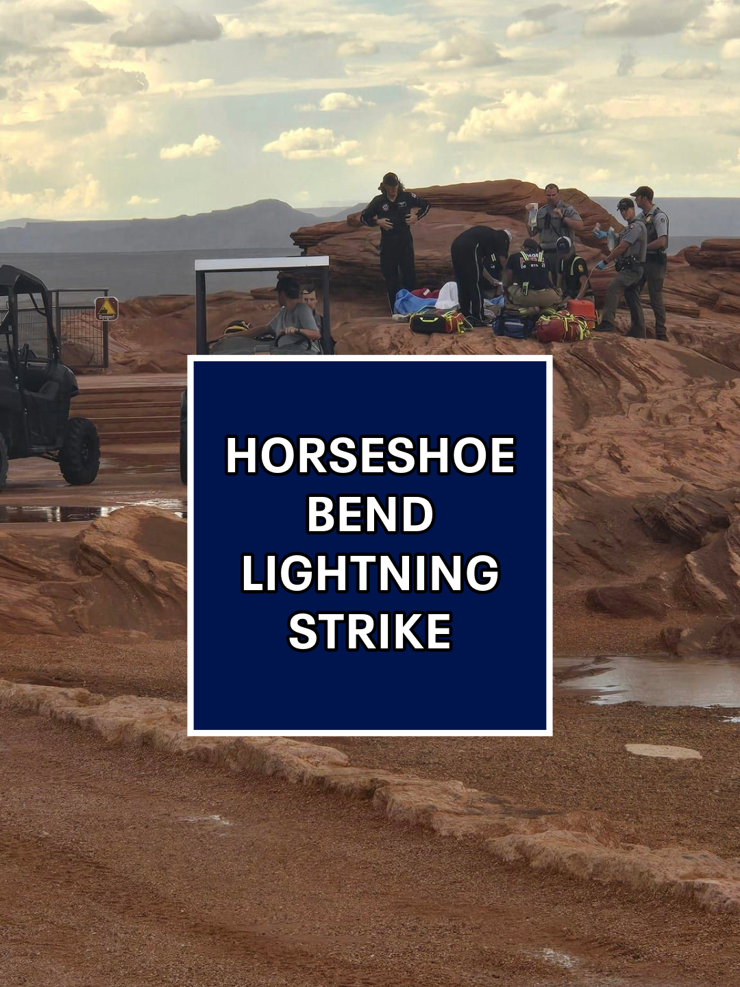 Two people were airlifted to a hospital after they were struck by lightning during a severe storm at Horseshoe Bend, police said. #weather #horseshoebend #arizona #fox10phoenix