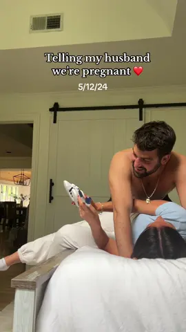 We started dating in high school, got married in 2022, and now having a baby 13 years later🫶🏻 I waited 6 days to tell him we were pregnant because I was away on a girls trip, and the day I got back and told him was Mother’s Day❤️  Two little adidas sambas and two pregnancy tests later and i’ll never forget the look on his face or this  moment🫶🏻 #tellingmyhusbandimpregnant #pregnancy #pregnancyannouncement 