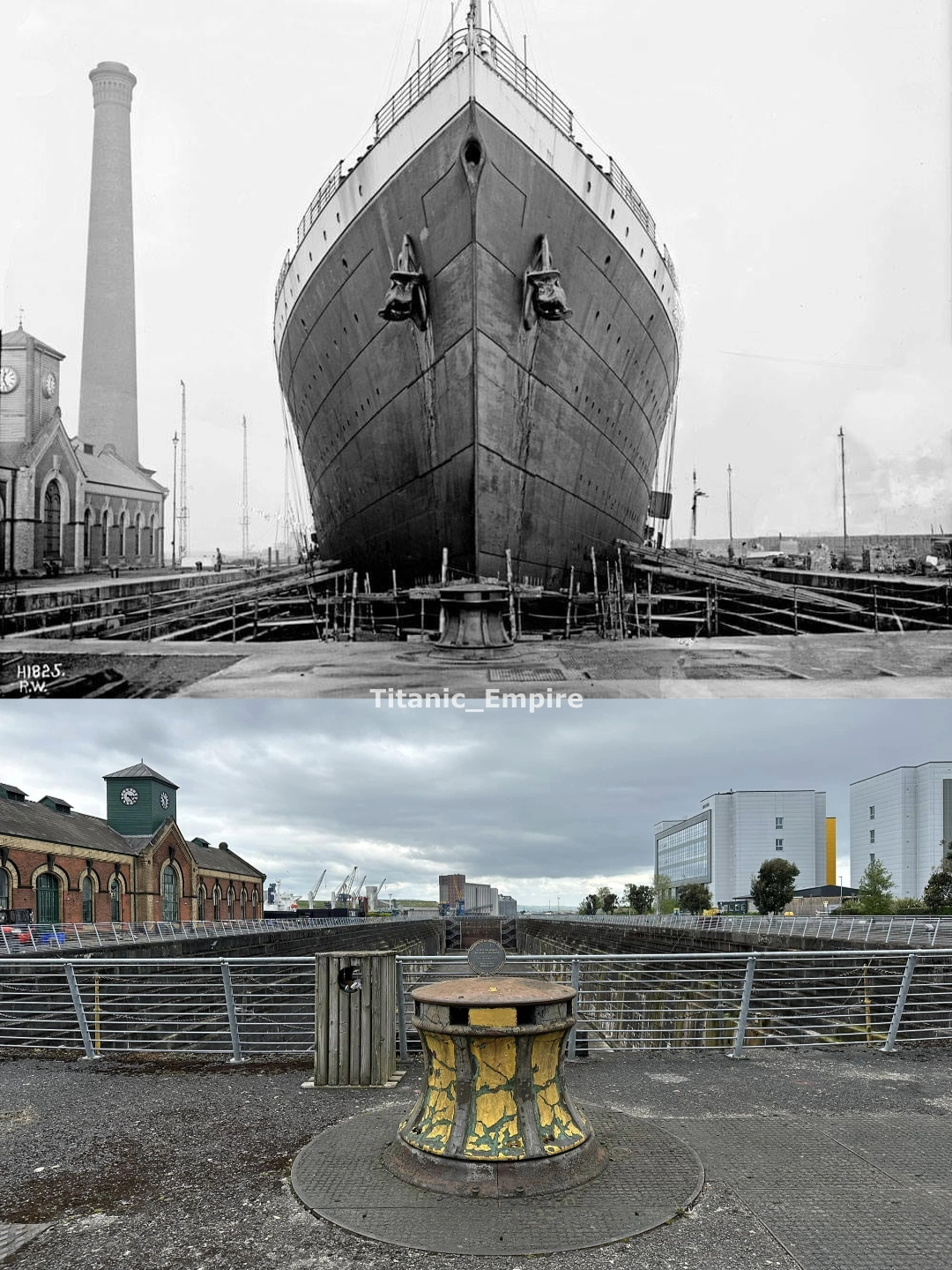 Titanic then and now #titanic #titanic1912 #titanicmovie #titanicsinking #belfast #titanicmuseum #typ