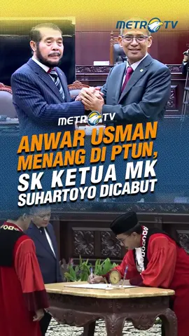 PTUN Jakarta kabulkan gugatan Anwar Usman soal pembatalan SK Jabatan Ketua MK Suhartoyo, Selasa (13/8). #ptun #beritaindonesia #beritatiktok #beritaviral #fyp #anwarusman #suhartoyomk #gibranrakabuming