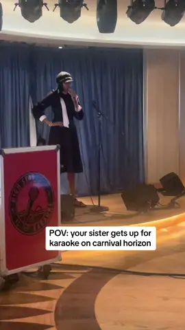 Omg please dont mind me in the background… my sister got up and did so good! She’s such a good performer. #carnivalcruise #carnivalhorizon #bohemianrhapsody #karoke #singing #dancing #highseaskaroke #carnival #cruises 