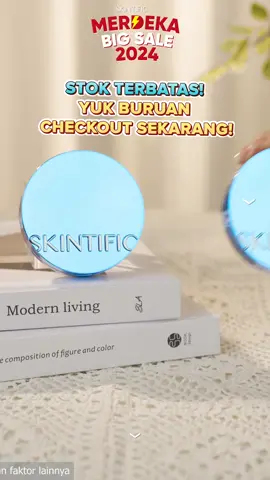 🌻MERDEKA SALE Waw bekas jerawat dan noda diwajah pada kemana yah?👀 Semua tersamarkan dengan Perfect Stay Velvet Matte Cushion SKINTIFIC. Yuk checkout sekarang mumpung cuma 100 ribuan 💙✨ #skintific #perfectmattecushion #highcoverage #tahanlama #ceramide #bluecushion #diskonskintific #merdekasale 