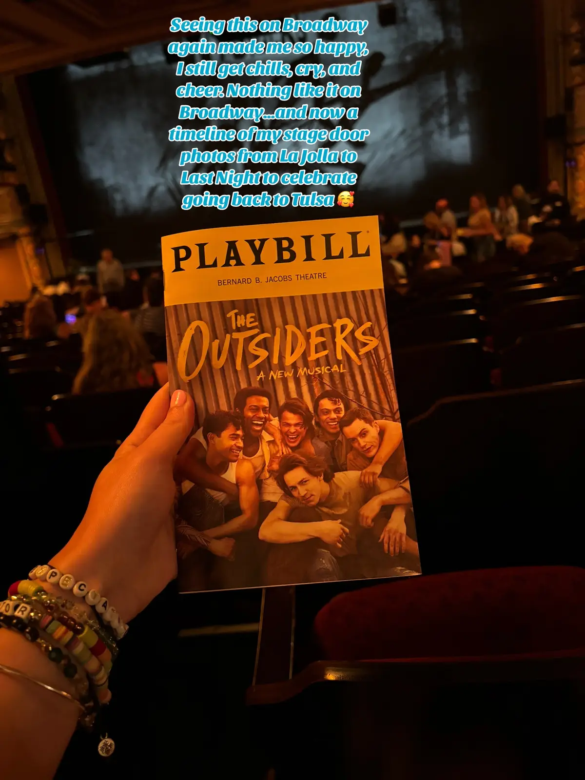 I mentioned I’ve followed @The Outsiders Musical for years a few times, I get so emotional over this show😭 #outsidersmusical #theoutsidersmusical #broadway #fyp #fypシ゚ #musicaltheatremajor #musicaltheatre 