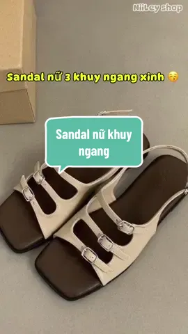 Sandal nữ 3 khuy ngang cinh cho các nàng đi bỉn 🌊#xuhuong #depxinh #viral #sandal 