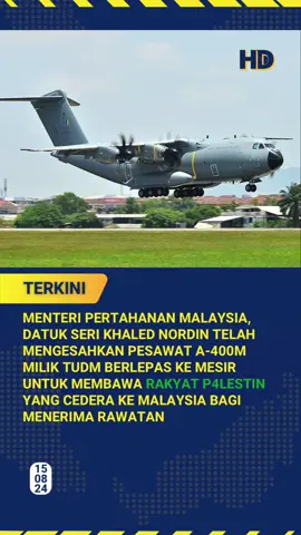 Dua pesawat pengangkut Airbus A-400M Tentera Udara Diraja Malaysia (TUDM) telah diterbangkan ke Pangkalan Udara Al Maza, Mesir untuk membawa rakyat P4LESTIN yang cedera ke Malaysia bagi menerima rawatan.  Menteri Pertahanan Datuk Seri Mohamed Khaled Nordin mengesahkan perkara itu ketika dihubungi Bernama dan berkata segala butiran berhubung misi tersebut akan dimaklumkan dalam minggu ini. SUMBER: BERNAMA          #malaysia #malaysiatiktok #malaysianupdate #viral #fyp #fypシ゚viral #viralvideo #fyppppppppppppppppppppppp #fypage 