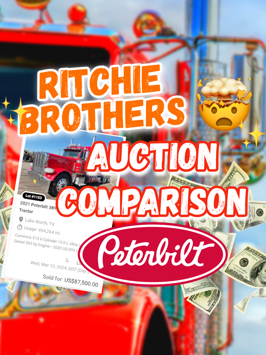 We are back with a Ritchie Brothers auction update, this time with a twist! Comparing similar PETERBILT sales from 2023 vs 2024 auctions, what do you think? Are you surprised at the results? Leave your comment below! #peterbilt #truckingauction #ritchiebrothers #semitruck #bigrigs