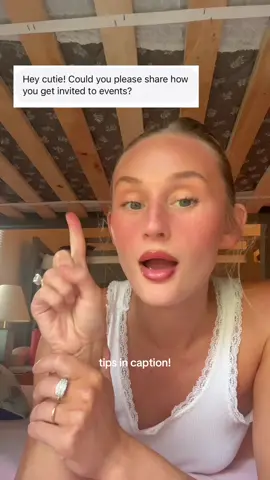 this is for the influencer girlies! How I ~think~ I get invited to events: 1. Mostly from PR managers for the brands (mostly through email - I have my email in my bio) 2. location hashtags, location on every post !!! when they are looking to find people to invite they look at the location of where to event is  3. organically tagging a brand in content helps (tiktok, reels, stories - anywhere you can tag them but this more helps for getting PR than event invites but it doesn’t hurt!) 4. make sure to network network network when you get inside - it’s so important to go up to the person who invited you and thank them. I have created great relationships with PR girlies through this - now we all follow each other!  hope this helps xx #brandevents #influencerevent #prevent #influencermarketing #prhaul #influencertips #influencertipsandtricks 