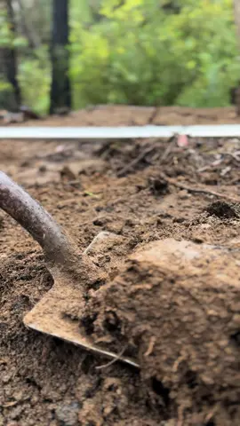 Digging the platform for our Wombat Camp tent.  #asmr #digging #soil #rain #mud #shovel #bushsounds #calm #landscaping #bushcraft 