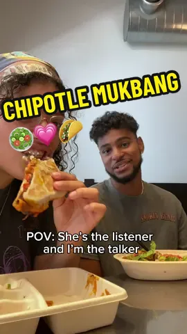 Chipotle sounds good right about now🌮🥗 #fyp #nyc #chipotle #couple #talking #mukbang @Chipotle 💗