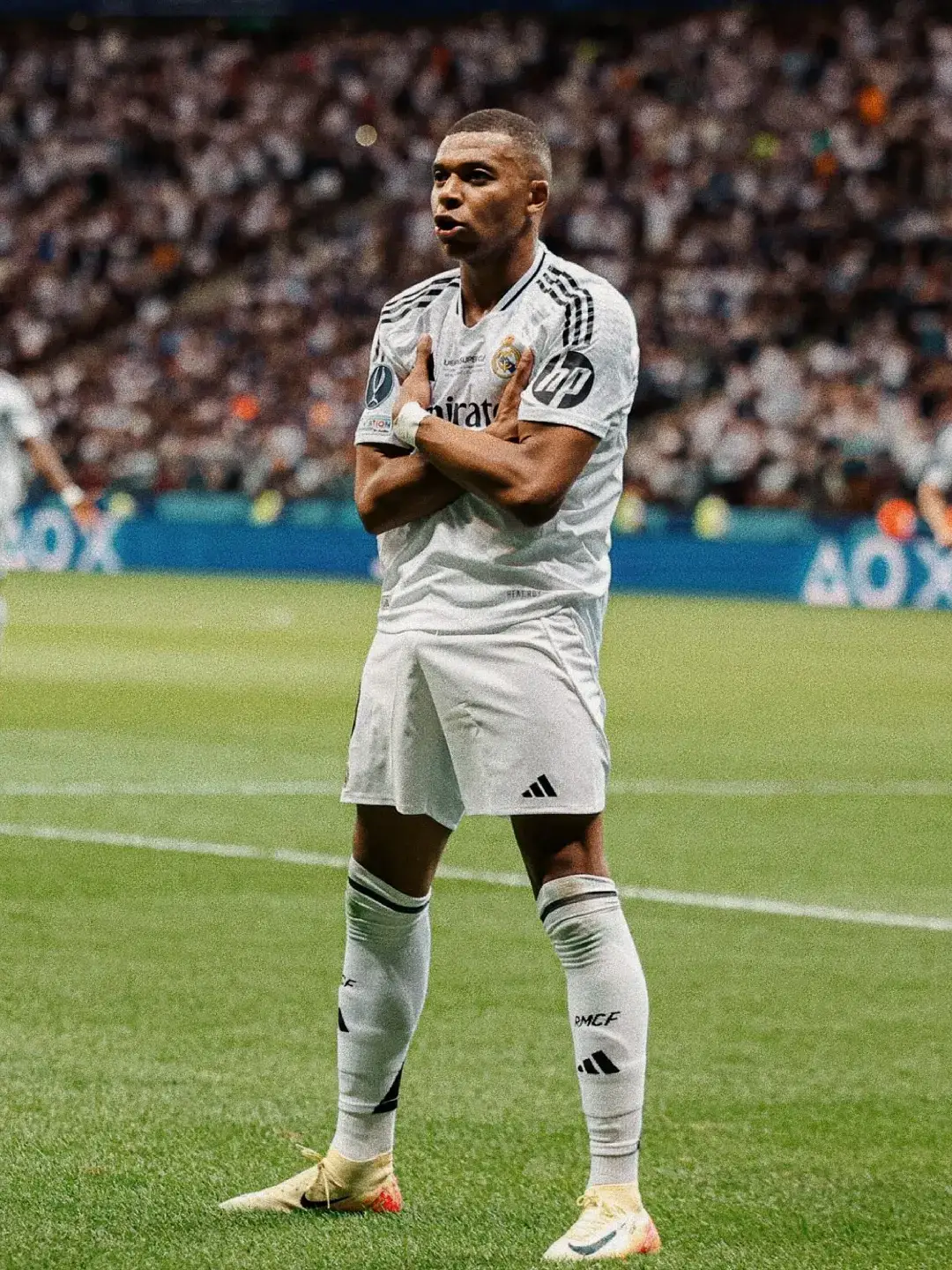 First game ✅️ First goal ✅️ First trophy ✅️ This is Kylian Mbappé 👑 #kylianmbappé #mbappe #realmadrid #halamadrid #uefasupercup #uefachampionsleague #championsleague #ucl 