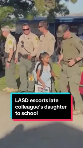 A line of LASD deputies and paramedics held a sweet sendoff for the young daughter of a late colleague as she entered the second grade. Colleagues of Gonzalo Galvez, who was part of LASD’s Tactical Medic team, showed up for his daughter’s first day of school to make sure she and her family felt loved and supported. Galvez died earlier this month following his battle with cancer.