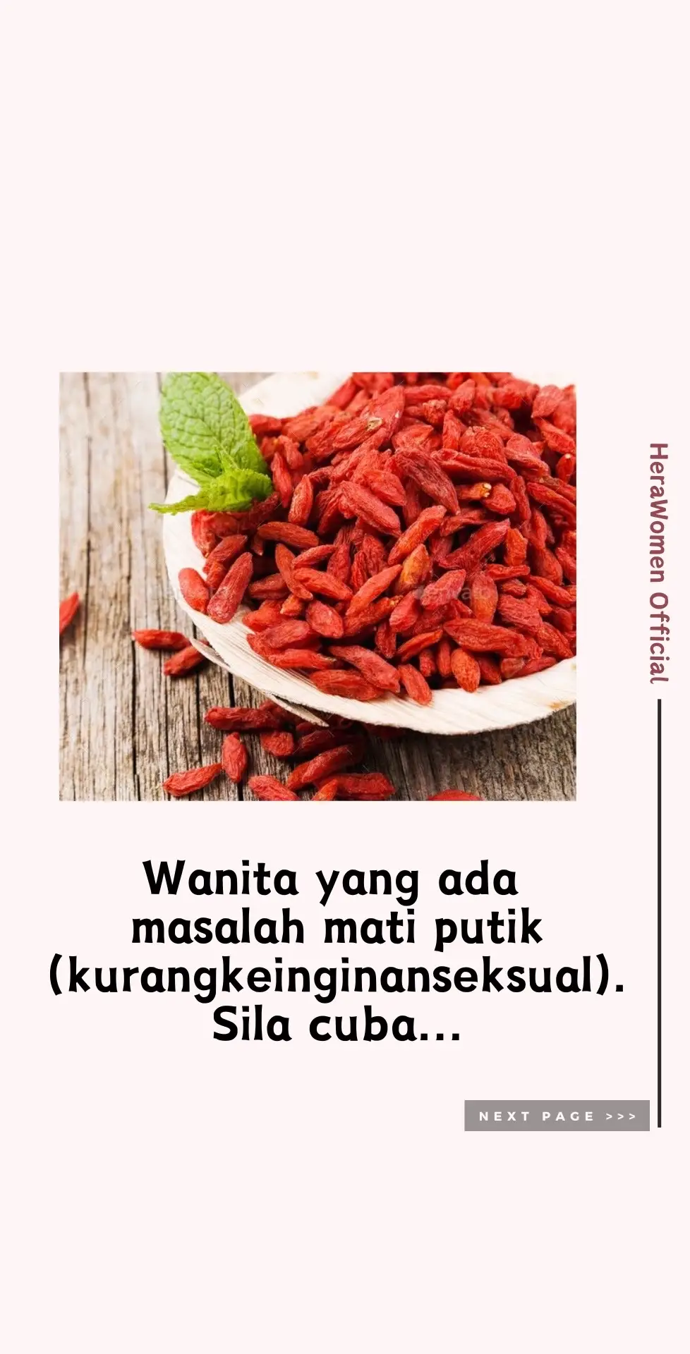 Wanita yang ada masalah mati putik(kurangkeinginanseksual). Sila cuba... • Meningkatkan kesuburan • Mengurangkan simptom menopause • Meningkatkan keinginan seksual • Menyokong kesihatan buah pinggang • Meningkatkan tenaga  • Bantu untuk awet muda • Bersifat anti-kanser #HeraWomenOfficial #KedaiHerbaHera #tehherbal 