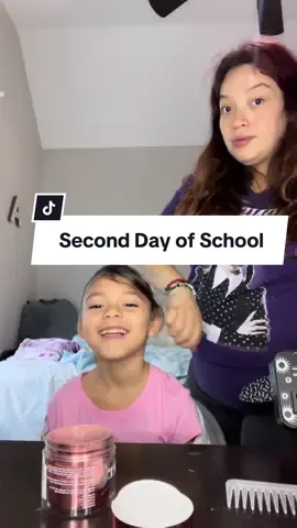 ✨✨Morning✨✨ Second day of school get ready with Aly…. Its a rough day for me but she’s enjoying doing content so must push through for my little chatter box lol . #MomsofTikTok #schoolhairstyles #grwmforschool #grwm #kidsoftiktok #pregnant #momtobe #hyperemesisgravidarum #momsoftiktok #soontobemom #sahm 