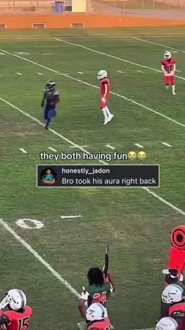 He lost and gained aura on the same play 💀 #football #aura #highschool #defense #block #highlight  (via @Refend)