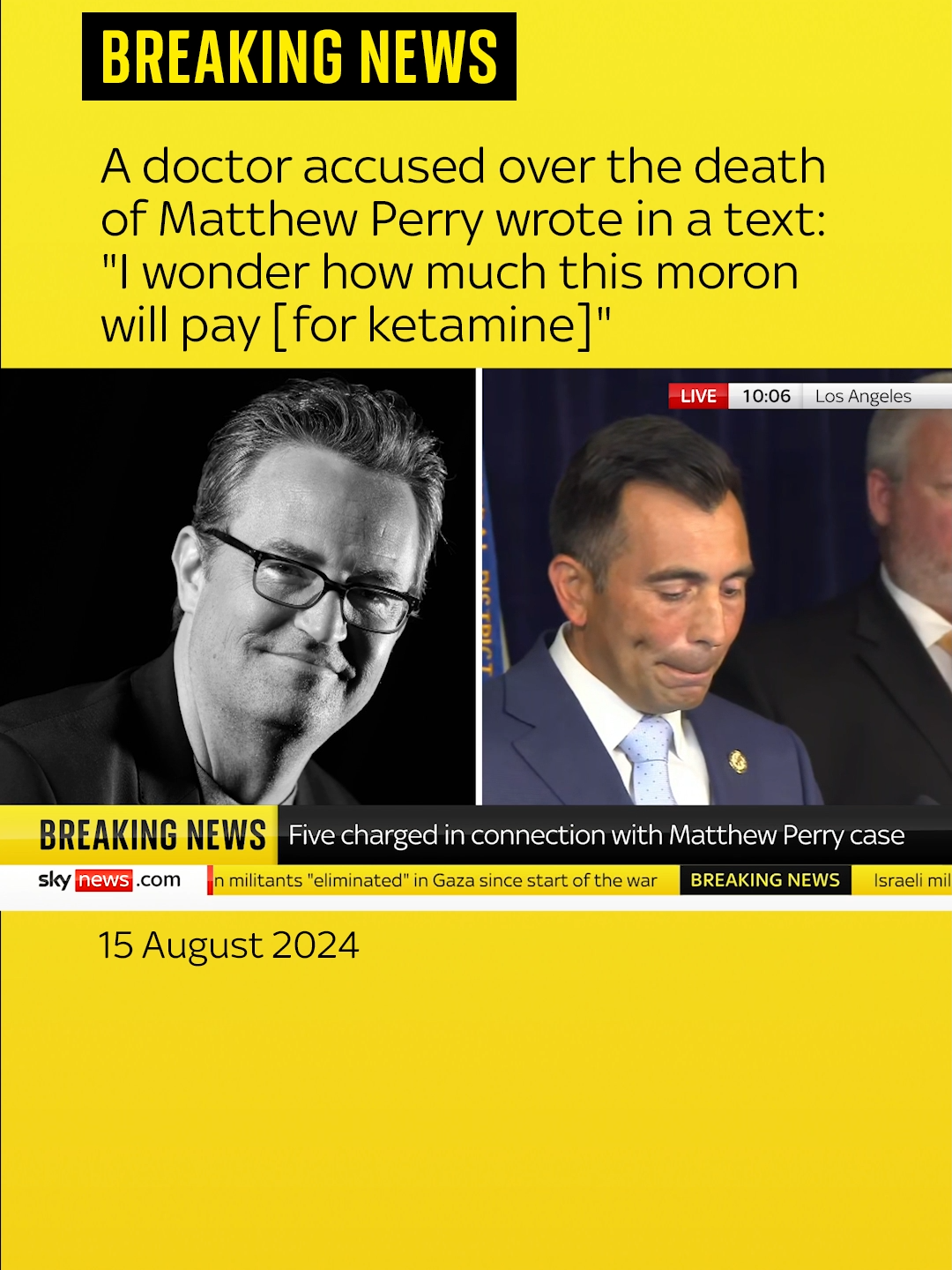 One of the #doctors accused over the ketamine-related death of troubled #Friends star #MatthewPerry wrote in a text: 