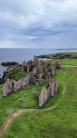 Slains Castle was originally built by Francis Hay, Earl of Erroll from 1597 onwards. Some years earlier he had converted to Catholicism and subsequently supported the rebellion of George Gordon, Earl (and later Marquis) of Huntly, which attempted to reverse the Scottish Reformation. The uprising was defeated and in 1594 the family’s original residence, Old Slains Castle, was destroyed by King James VI in retaliation. Hay fled the country but returned in 1597 and made peace with the King. He recovered his estates but opted not to rebuild his former family seat and instead replaced it with (new) Slains Castle. The castle was still an impressive structure in the late nineteenth century and it is thought to have influenced the author Bram Stoker at the time he was writing Dracula whilst he was staying at a cottage in Cruden Bay in 1895. Slains remained in use until 1916 when it was sold to Sir John Ellerman, a ship-owner, who subsequently dismantled parts of the site. By 1925 the roof had been removed to avoid paying roof tax. A plan devised in the 1980s to convert the site into tourist accommodation has, to date, come to nothing. Today visitors can wander through the castle ruins which include reasonably well preserved elements of three and four story buildings and a basement course over some of the range, especially at the eastern side. There are well preserved basement kitchen works with numerous firepits and masonry indented storage spaces. The interior of the ground level is a maze of passageways and smaller rooms, reflecting a high state of occupancy in 17th century times. #fyp #scotland #history #explore