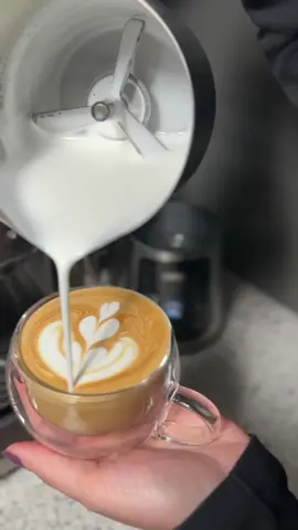 #ad Learning to pour latte art just got a little bit easier 💖    The hardest part of learning to pour latte art for me was learning to froth the milk.   The Dreo BaristaMaker milk frother does it for you while creating latte art level microfoam!   Click the link in bio and get a super early bird offer up to 30% Off on KickStarter 💖 @Dreo US  #DREO #BaristaMaker