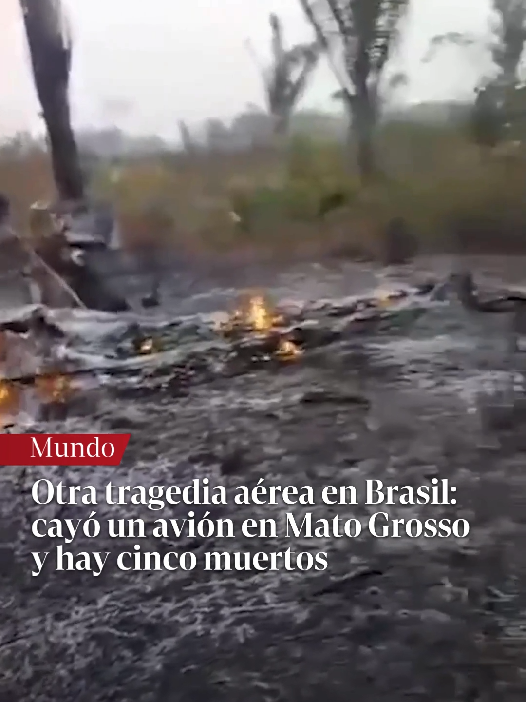 🔴 OTRA TRAGEDIA AÉREA EN BRASIL Seis días después de la tragedia aérea que enlutó a San Pablo, un pequeño avión bimotor King Air se estrelló en la zona rural de Apiacás, a 1.005 kilómetros de Cuiabá, estado de Mato Grosso, en el centro oeste de Brasil. El accidente ocurrió este jueves a la mañana. Murieron las cinco personas que iban a bordo. Según reportes de las autoridades locales, las víctimas son el empresario Arni Alberto Spiering, de 70 años, dos de sus nietos, el gerente comercial de la empresa Arni, Ademar de Oliveira de Júnior, y el piloto Helder de Souza. La Policía Militar confirmó al portal G1 que el accidente aéreo ocurrió en un campo, ubicado en la zona rural del municipio, cerca del río Teles Pires, en la región conocida como "Paredao". 📲 Leé más en el enlace