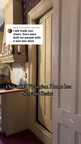 Replying to @ozzy0416 our planks on the stairs are pretty large compared to others!!  #victorianhome #victorianera #servantstairs #backstairs #butlerspantry #butlerstairs #victorianhouse #oldhome #oldhouse 