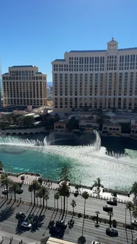 This is the balcony view from the Versailles Tower at the Paris Las Vegas!  This tower used to be part of Bally’s but now has been fully renovated with balconies as part of the Paris Hotel.  Want to see the night time view??  ✨  #bellagiofountain #bellagiofountains #parislasvegas #versaillestower #lasvegasstrip #vegastiktok #vegashotels 