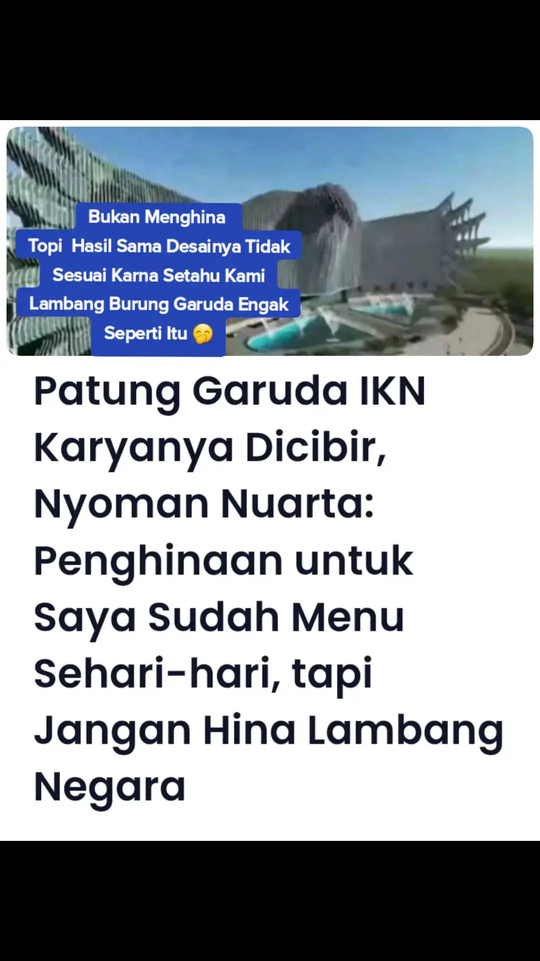 #karna setahu kami lambang burung Garuda itu gagah dan perkasa#dari awal desain y kan sudah hampir sama dengan lambang burung Garuda #tp kenapa pas jadi airnya sangat gelap#dan tidak sesuai harapan #psti pendukung y tdsk terima dan comentar y pada kepanasan #🤣🤣🤣 #fypviral 