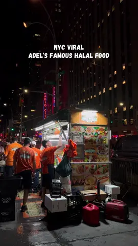Would you wait over an hour in line to try the viral @Adels famous in NYC?😍 #nyc #adelsfamoushalalfood #nycfood 