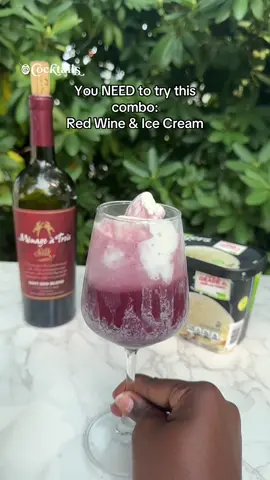Red wine + ice cream = A match made in dessert heaven!Who knew indulgence could taste this good?🍷🍦Would you try this? #cocktails #redwine #icecream #boozydrinks #boozydessert #wine #vanillaicecream #combo #trythis