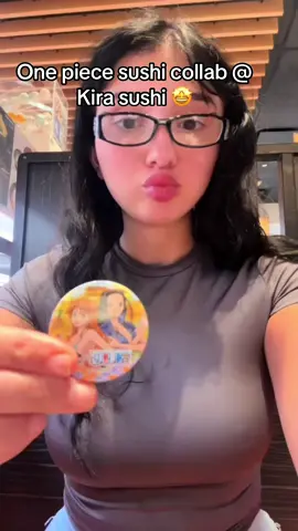 9/10 bc i was sad they didnt have the gum gum fruit but my robin & nami pin is so cute 🤩 #onepiece #sushi #collab 