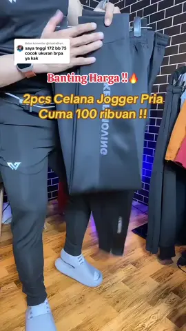 Membalas @@rizalraihan.. pake Size XL kakak.   Banting Harga !! 2pcs Celana Jogger Olahraga Pria Cuma 100 Ribuan !! Beli Sekarang Gratis Ongkir ! #jogger #joggerpants #celanajogger #celanatraining #celanaolahraga #celanaolahragapria #celanagym #celanarunning #celanaslimfitpria #joggerpria #wibgajian #shopmaster 