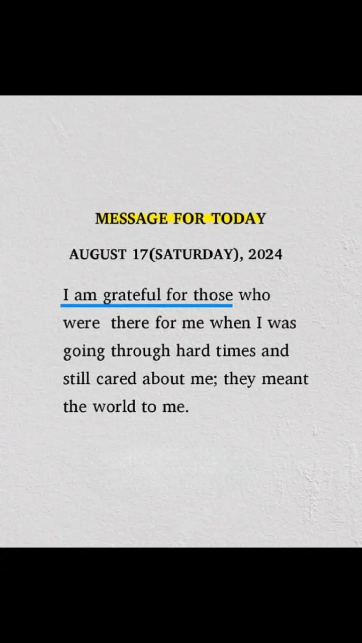 I'm thankful for those who stood by me in tough times..