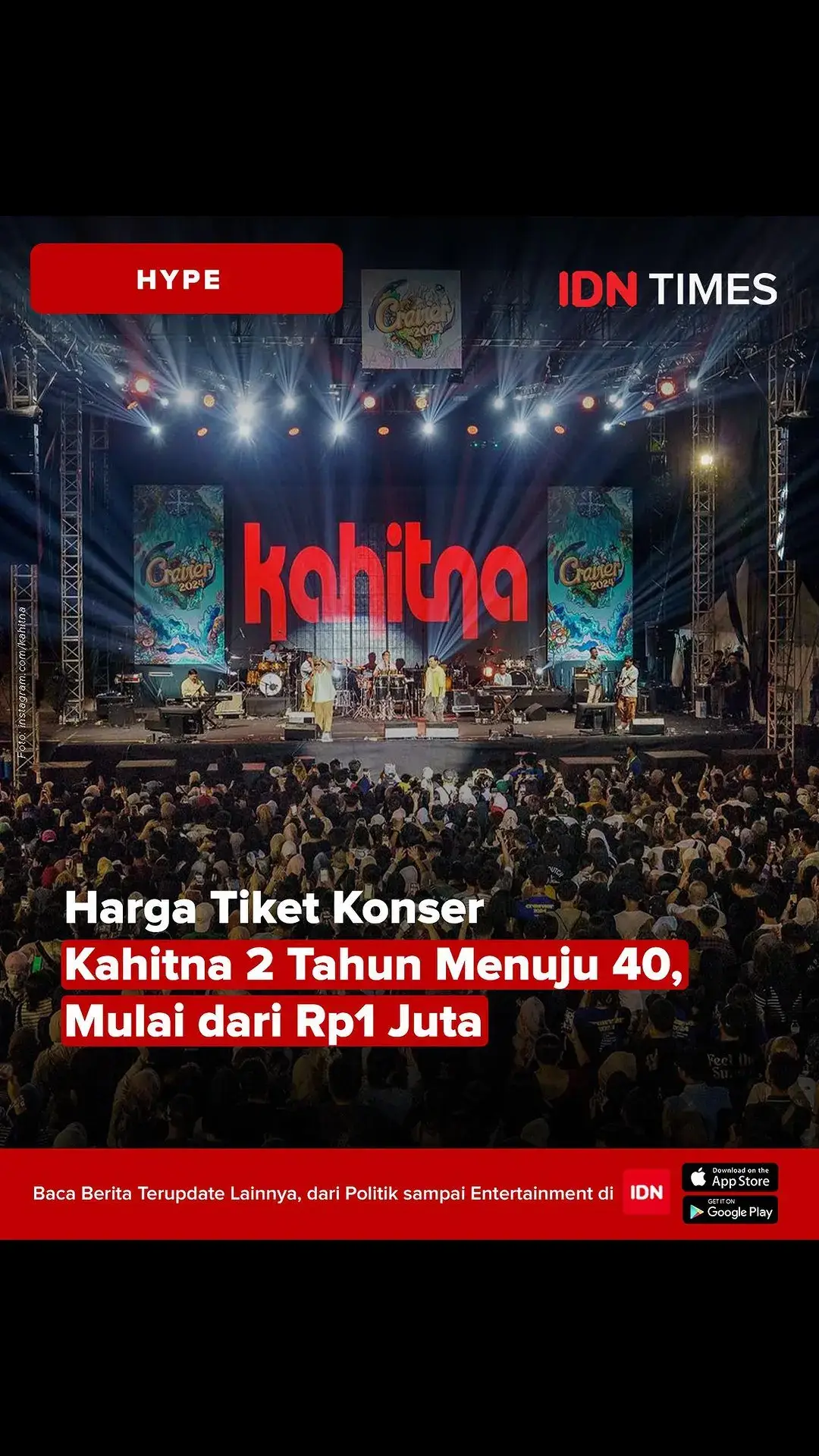 Gak terasa, Kahitna sudah hampir 40 tahun berkarier di industri musik Indonesia. Masih eksis serta selalu dicintai oleh penggemar hingga kini, mereka pun siap menggelar konser bertajuk “2 Tahun Menuju 40.” Kahitna siap menggelar konser tunggal bertajuk “2 Tahun Menuju 40” di Jakarta Convention Center (JCC), Senayan, Jakarta, pada Selasa, (17/9). Yups! Sesuai judulnya, acara ini digelar untuk merayakan jelang 40 tahun Kahitna berkarier di industri musik. Bekerja sama dengan promotor ImaginAction, konser “2 Tahun Menuju 40” akan memberikan pengalaman berbeda bagi penonton, karena menghadirkan konsep panggung 360 derajat. Nah, bagi yang berminat untuk menonton konser Kahitna “2 Tahun Menuju 40” harus langsung bersiap-siap, nih. Pasalnya, tiket sudah dijual di platform resmi guehadir.id, harga tiketnya mulai dari Rp1 juta, beberapa kategori sudah habis terjual, lho. #idntainment #idntimes #idntimeshype #tiktoktainment #kahitna #konserkahitna #kahitna2024 