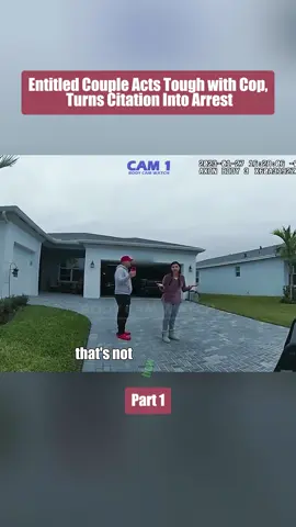 Entitled Couple Acts Tough with Cop, Turns Citation Into Arrest Part 1 #cops #copsoftiktok #copsontiktok #police #policeofficer #policeoftiktok #bodycam #tiktok #foryou #fyp