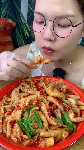 Mukbang chân gà rút xương cay #Mechanga #changa #videoanuong #xuhuong #ancungtiktok 