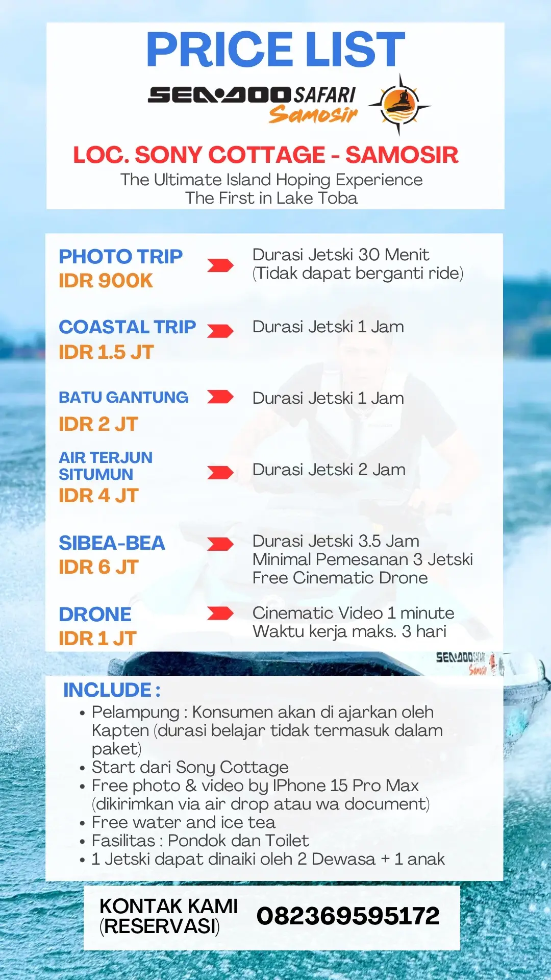 TARIF JETSKI SEADOO SAFARI SAMOSIR #jetskisamosir #seadoosafarisamosir #jetskiseadoosafarisamosir #jetskidanautoba #jetskisafari #seadoosafari 