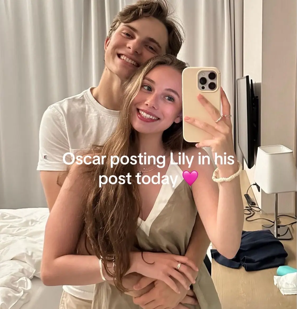 Lily & Oscar 🩷 (im sry its not alex BUT DW MY MAIN FOCUS ON THIS ACC IS ALEX) • #oscarpiastri #lilyzneimer #couple #f1wag #xyzbca #fyp 