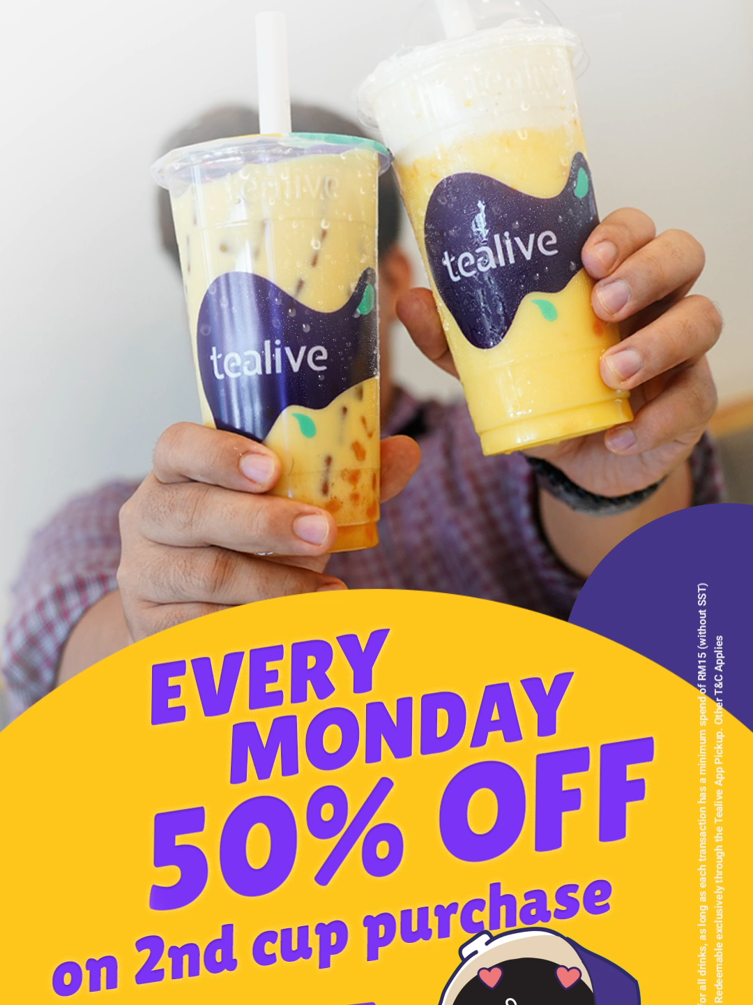 Happy Monday everyonee!!🤩​ ​ Jom minum Tealive dengan Monday Bru Promo harinii !!Boleh dapat 50% off for your 2nd drink* tauu.​ Jom ajak kawan kawann beli sekarang 😉​ Tertakluk kepada terma dan syarat.​ ​ #Tealive #MondayBruPromo #BrewingPositivity