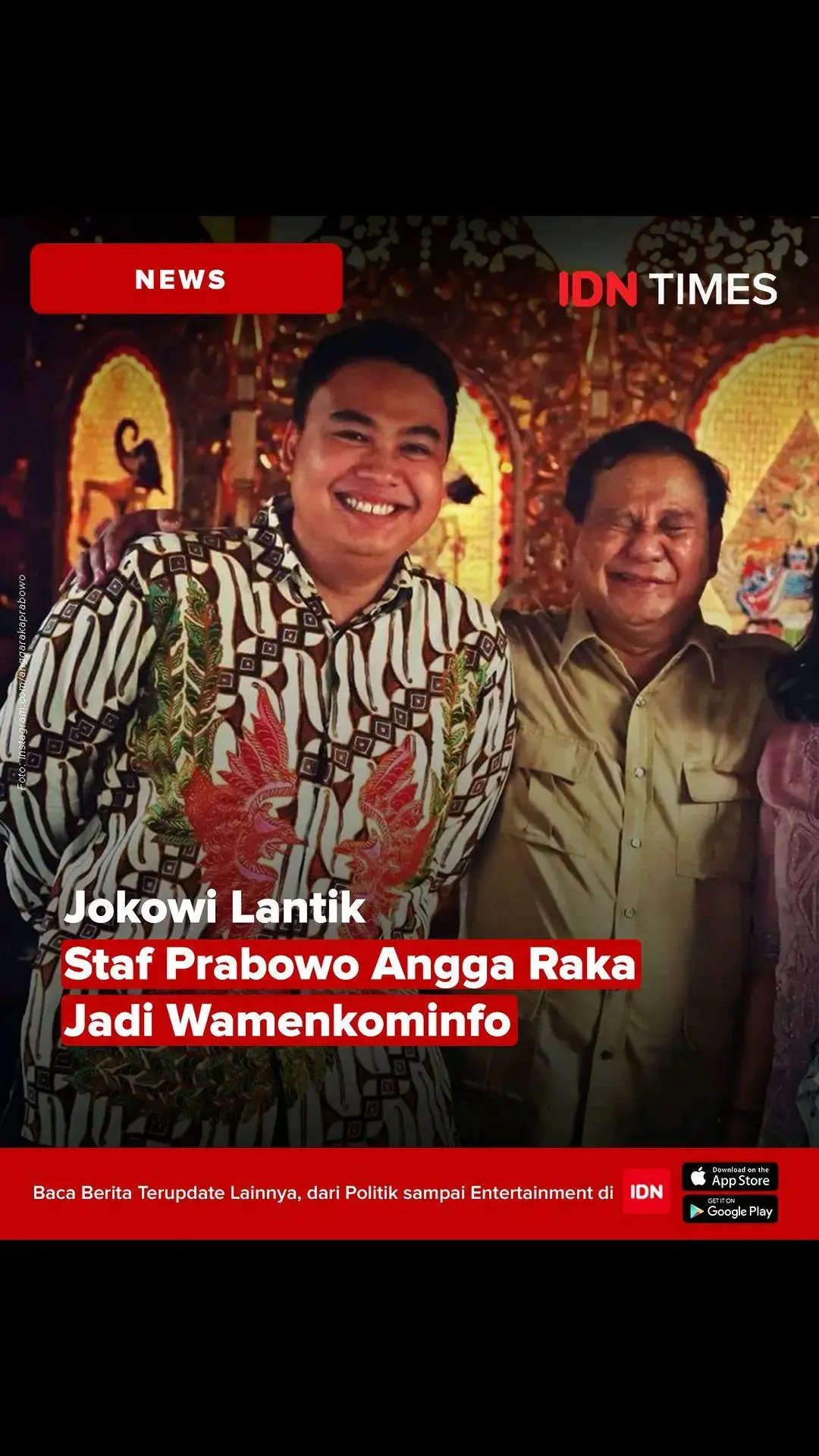 Presiden Jokowi melantik Angga Raka Prabowo sebagai Wakil Menteri Komunikasi dan Informatika (Wamenkominfo) dalam upacara resmi yang digelar di Istana Negara, Senin (19/8). Penunjukan tersebut dilakukan Jokowi di penghujung masa jabatannya, sebelum kekuasaan beralih ke Presiden terpilih Prabowo Subianto pada 20 Oktober mendatang.Prosesi pelantikan dilakukan pada pukul 09.30 WIB. Jokowi pun memandunya untuk mengucapkan sumpah jabatan. #idntimes #idntimesnews #tiktoknews #tiktokberita #jokowi #prabowo #anggaraka 