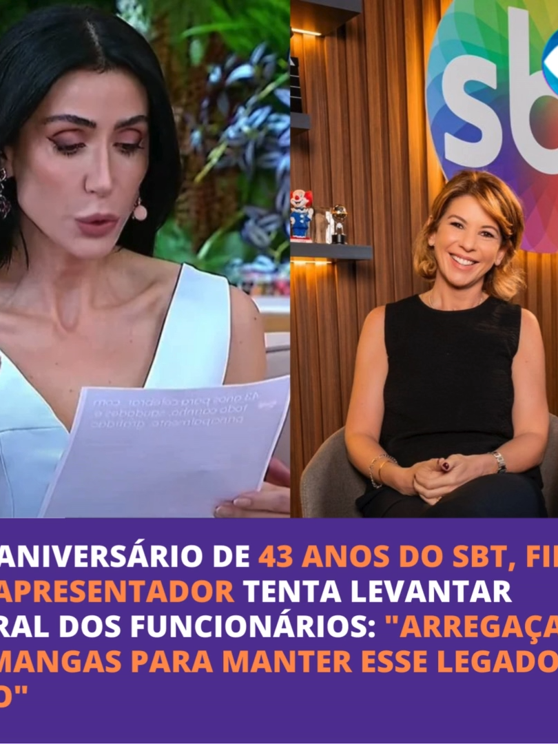 #Televisão - Durante o Chega Mais desta segunda, Michele Barros leu uma carta de Daniela Beyruti, diretora do SBT e filha de Silvio Santos. No aniversário de 43 anos da emissora, dias após a morte de seu fundador, a mensagem pede o apoio dos funcionários.  