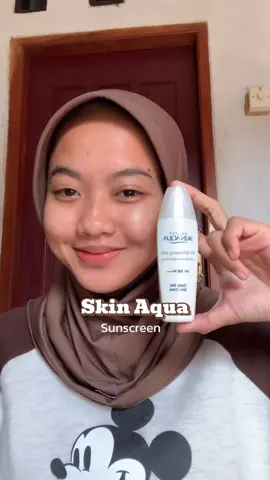 Awalnya iseng nyoba, trnyta malah cocok bneran 🥹 #skinaqua #sunscreen 