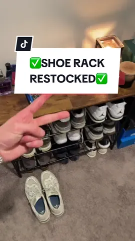 They finally restocked! Truly an amazing deal on this shoe rack. Solid materials, ive had it for around a year now and it looks brand new. If you are looking to keep your shoes organized, this is the answer! #furniture #tiktokmademebuyit #tiktokfinds #shoerack #homedecor #homeimprovement 
